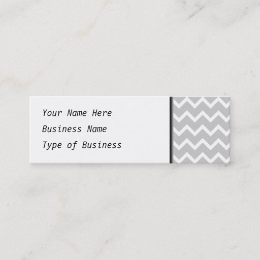 Customizable Gray and White Zigzag Stripes. Business Card