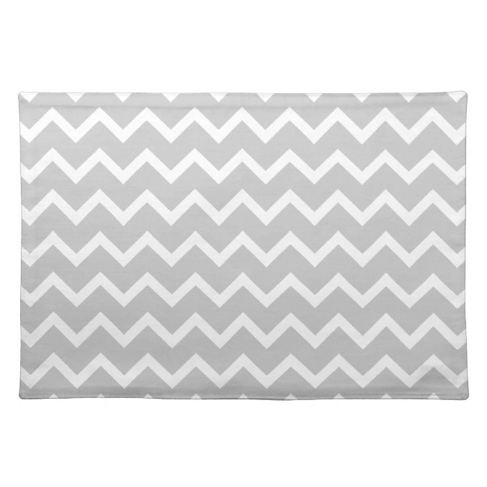 Gray and White Zigzag Stripes. Placemats