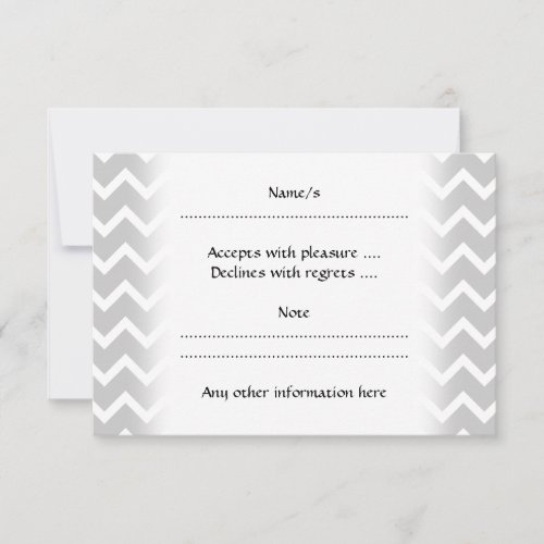 Gray and White Zigzag Stripes. Invites
