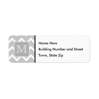 Gray and White Zigzags with Custom Monogram. Label