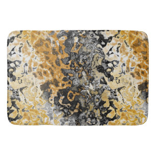 Gray and yellow abstract  bath mat