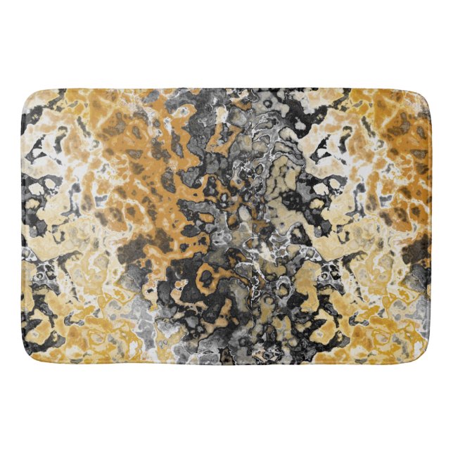 Gray and yellow abstract  bath mat (Front)