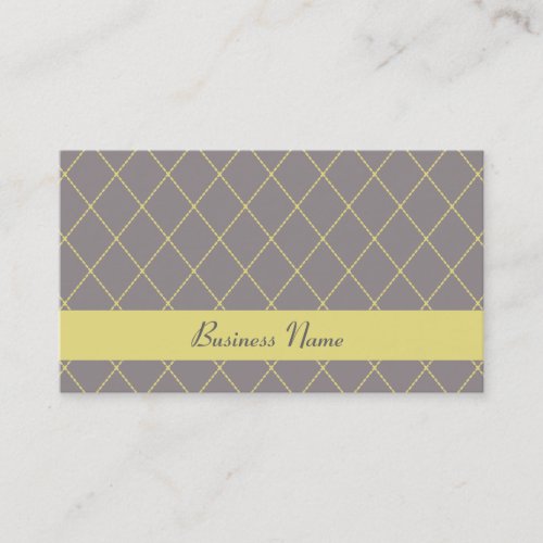 Gray and Yellow Argyle Business Cards