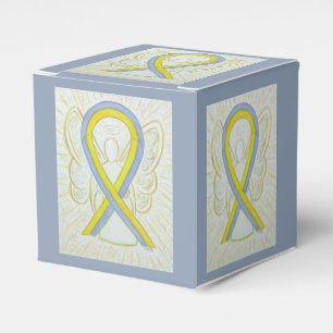 Gray and Yellow Awareness Ribbon Party Favor Box
