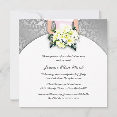 gray and Yellow Bridal Shower Invitation