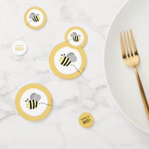 Gray and Yellow Bumble Bee Baby Shower Confetti