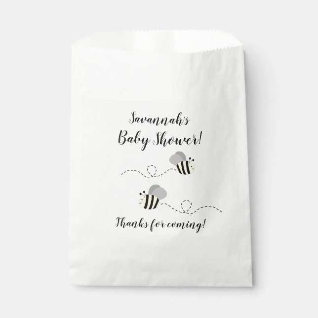 Gray and Yellow Bumble Bee Favor Bags (Front)