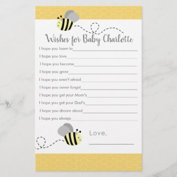 Gray And Yellow Bumble Bee Wishes For Baby by allpetscherished at Zazzle