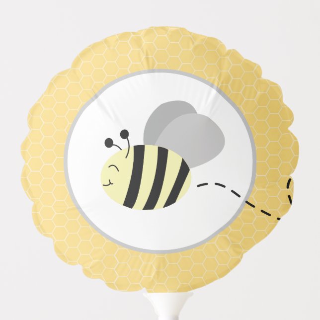 Gray and Yellow Bumble Bees Balloon (Front)