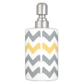 Gray and Yellow Chevron Bath Accessory Set (Back)