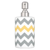 Gray and Yellow Chevron Bath Accessory Set (Front)