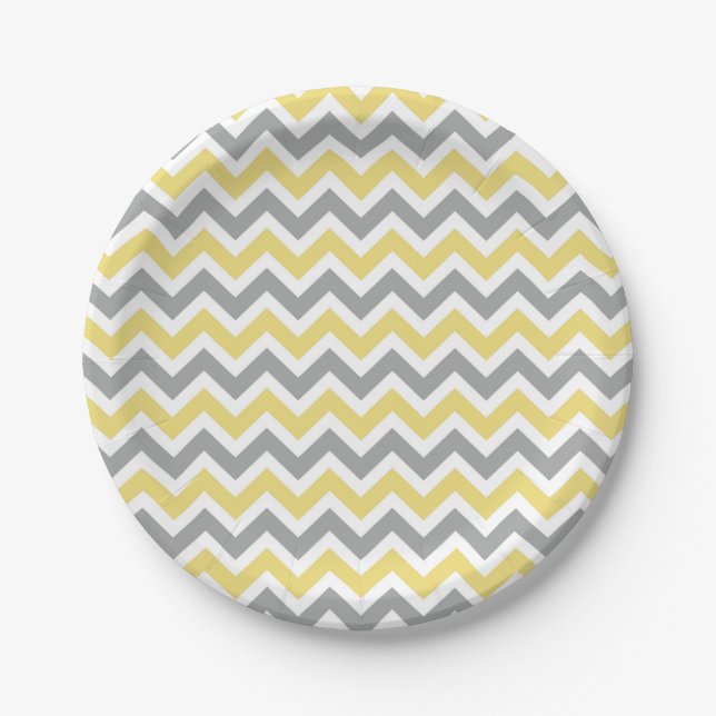 Gray and Yellow Chevron Plates (Front)