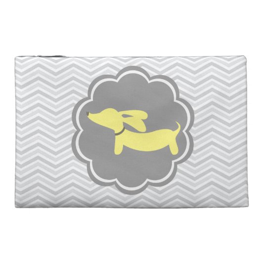 Gray and Yellow Dachshund Wiener Dog Accessory Bag (Back)