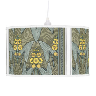 Gray and Yellow Mid-Century Modern Pattern Ceiling Lamp
