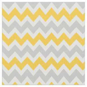 Gray and Yellow Modern Chevron Fabric
