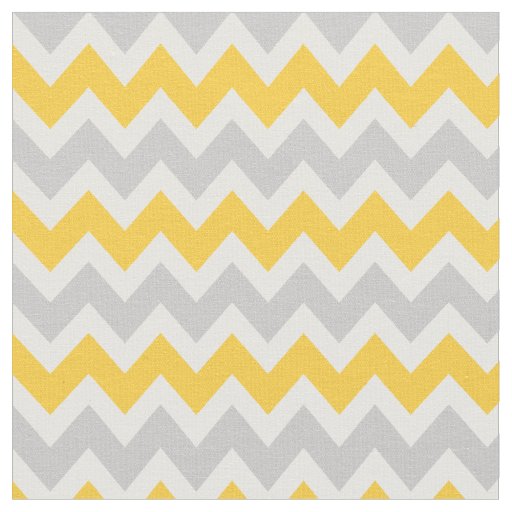 Gray and Yellow Modern Chevron Fabric