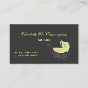Gray and Yellow Nanny Custom Business Card