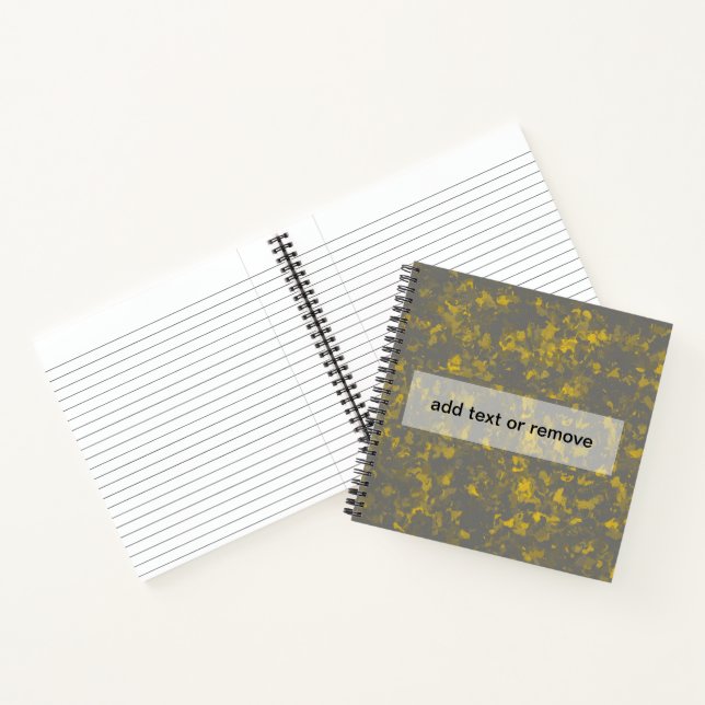 Gray and Yellow Paint Splashes Notebook (Inside)