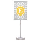 Gray and Yellow Quatrefoil Custom Monogram