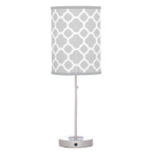 Gray and Yellow Quatrefoil Custom Monogram Table Lamp (Back)