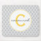 Gray and Yellow Quatrefoil Monogram