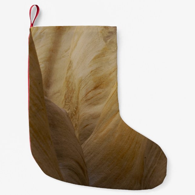 Gray and yellow stone small christmas stocking (Front)