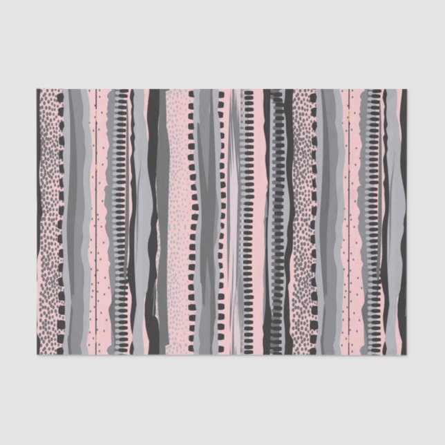 gray and yellow tribal geometric shapes pattern tissue paper (Front)