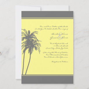 Gray and Yellow Tropical Palms Invitation