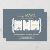 Gray and Yellow Vegas Slot Machine Save The Date Invitation (Front/Back)