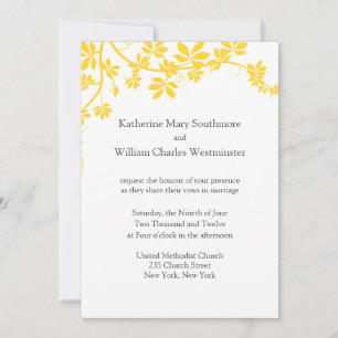 Gray And Yellow Wedding Invitations