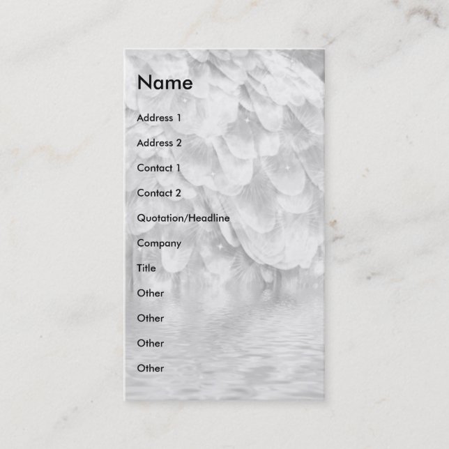 Gray Angel Wing. Business Card (Front)