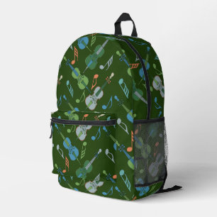Gray Angled Cellos Printed Backpack