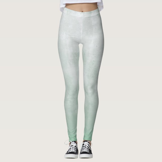 Gray Aqua geen White rustic Leggings (Front)