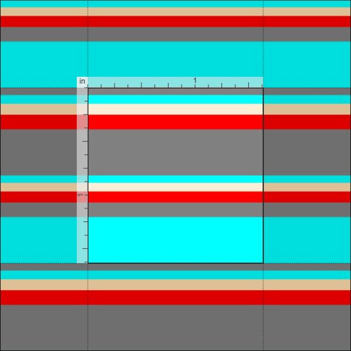 Gray, Aqua, Tan & Red Colored Stripes Fabric