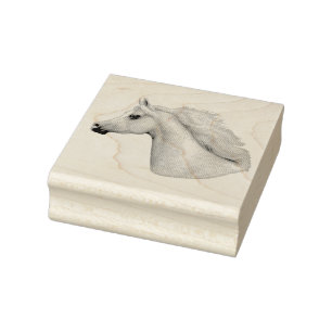 Gray Arabian Horse Rubber Stamp