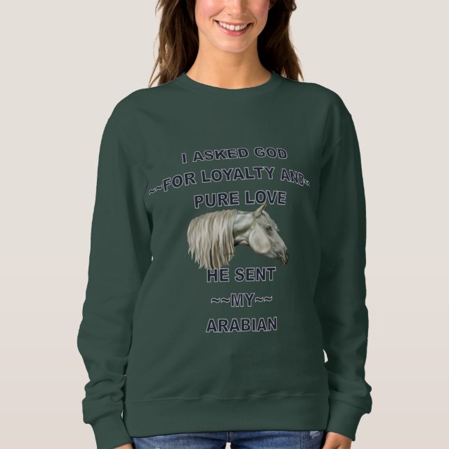 Gray Arabian Horse Sweatshirt (Front)