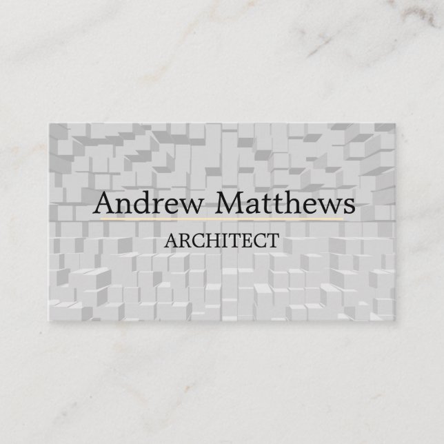 Gray Architect Home Construction Modern  Business Card (Front)