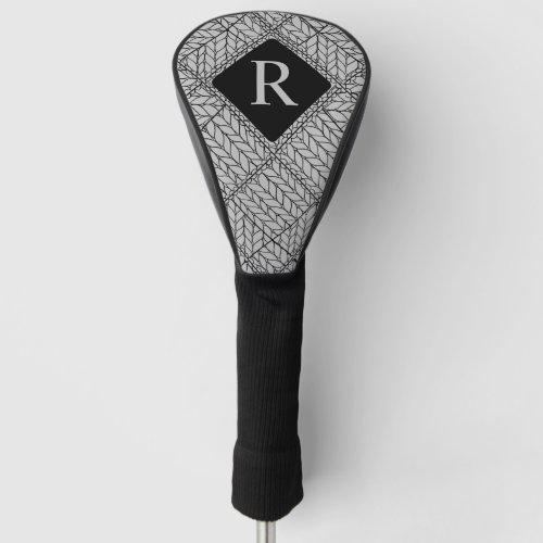 GRAY ARGYLE KNIT Golf Driver Cover  Initial II