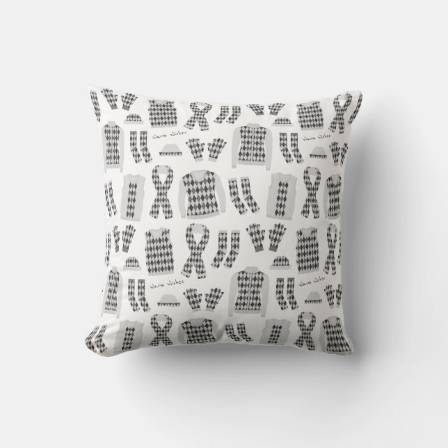 Gray Argyle Pattern Items Pillow (Front)