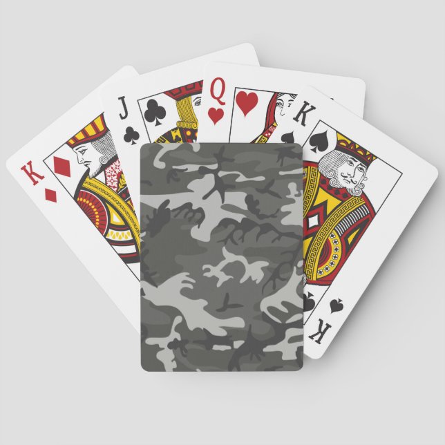 Gray army camouflage poker cards (Back)