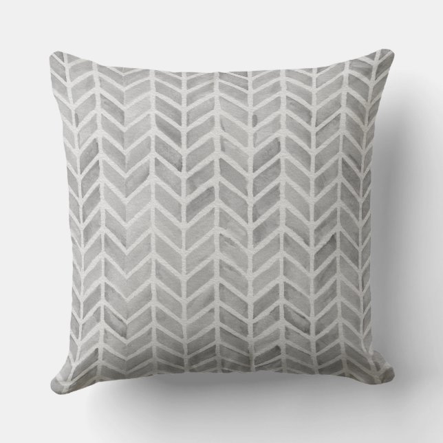Gray Arrow Pattern for Natural Home Throw Pillow (Back)