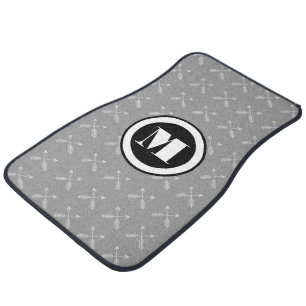Gray Arrows Personalized Monogram Car Floor Mat