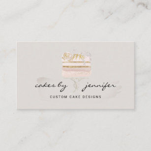 Gray artisan wedding cake event catering business card