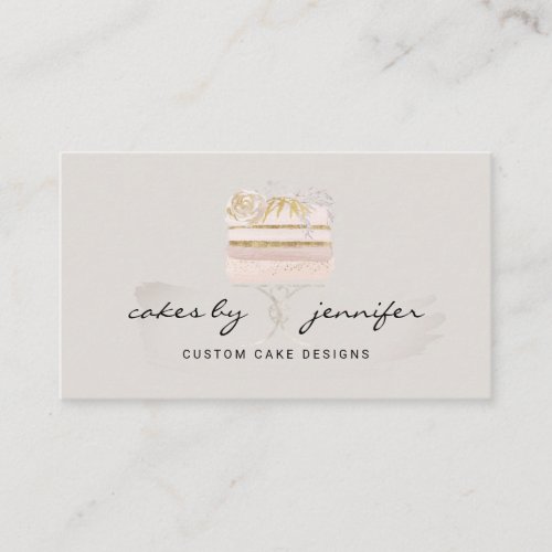 Gray artisan wedding cake event catering business card