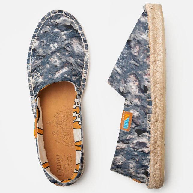 Gray Asphalt Texture Espadrilles (Side)