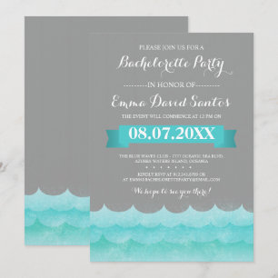 Gray At Sea Bachelorette Party Invitation