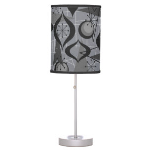 Gray Atomic Pattern, Fifties Style Lamp