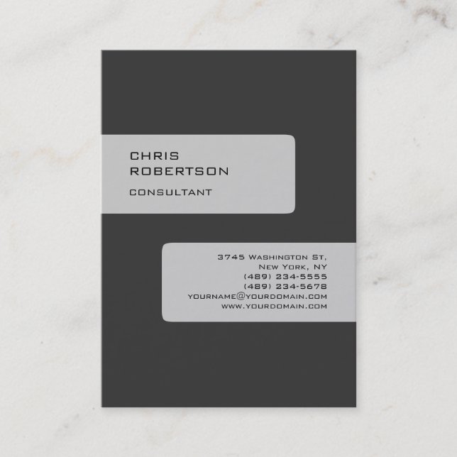 Gray Attractive Charming Chubby Business Card (Front)