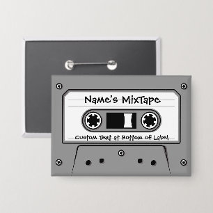 Gray Audio Cassette Tape Button