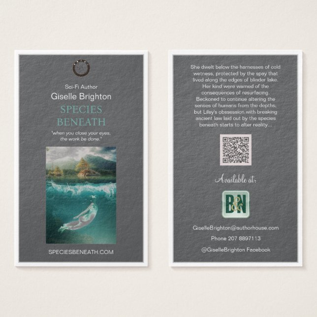 Gray Author's Promotional Material Profile Cards (Front & Back)